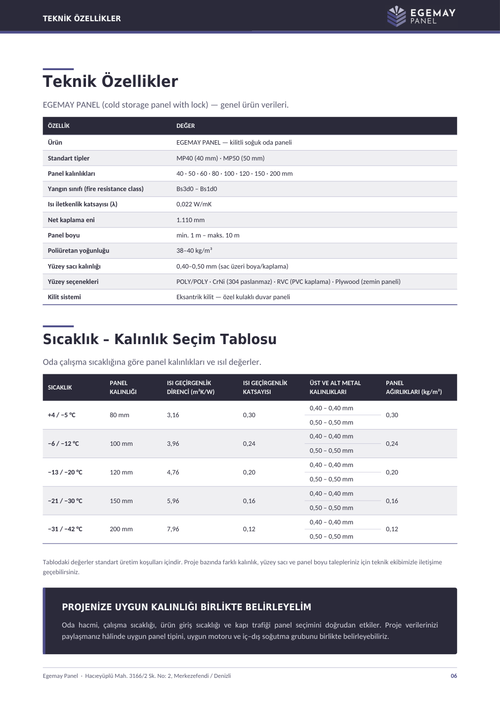 6. sayfa: Teknik Özellikler